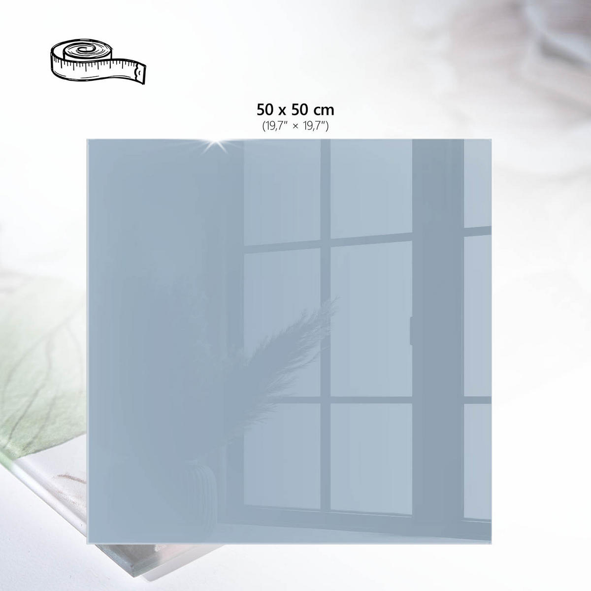 TISCHPLATTE 50x50 cm – Pastellblau - Pink, Glas (50/50/0.4cm) - Wallfluent