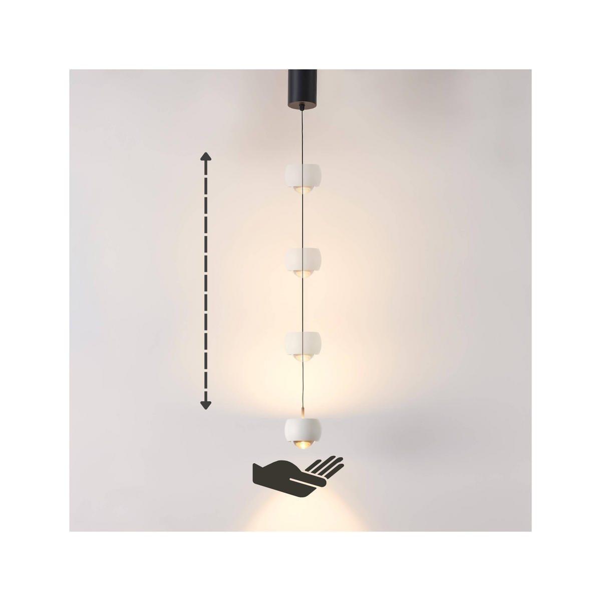 HÄNGELEUCHTE Finn, Weiß und Schwarz, 7.7cm - Schwarz, Metall (180/9/7.7cm) - KOSILUM