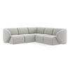 ECKSOFA Samt Stoff Grau - Silberfarben/Schwarz, Holzwerkstoff/Kunststoff (251/251cm) - Makamii