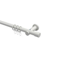 GARDINENSTANGEN-SET Platon Santo 400 cm (geteilt in 2 x 200 cm), 1-läufig, 20 mm Ø Weiß - Weiß, Metall (400cm) - INTERDECO