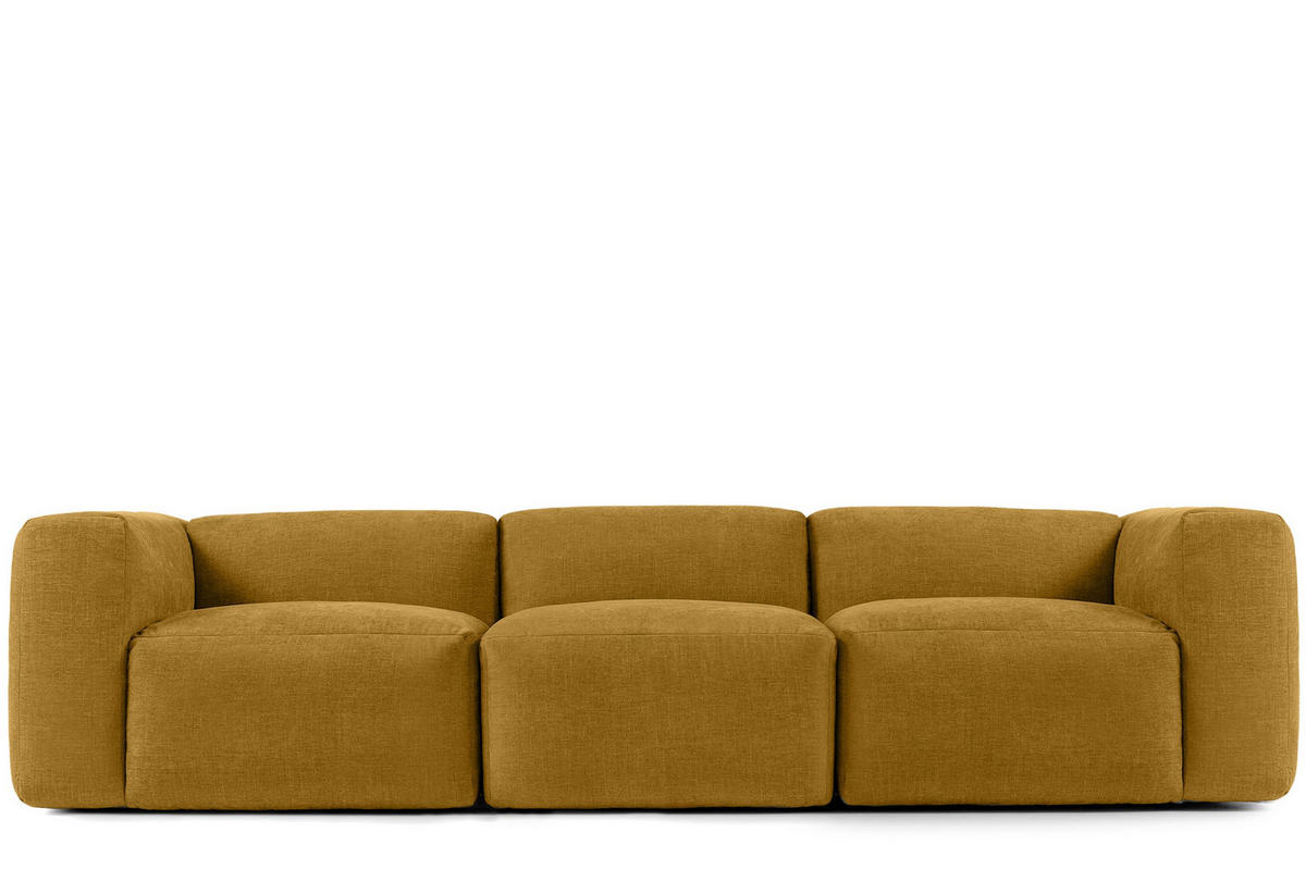 3-SITZER-MODULSOFA BUFFO mit extrem weicher und bequemer Sitzfläche, Gewebestoff, Honig - Honig, Textil (290/73/96cm) - KONSIMO®