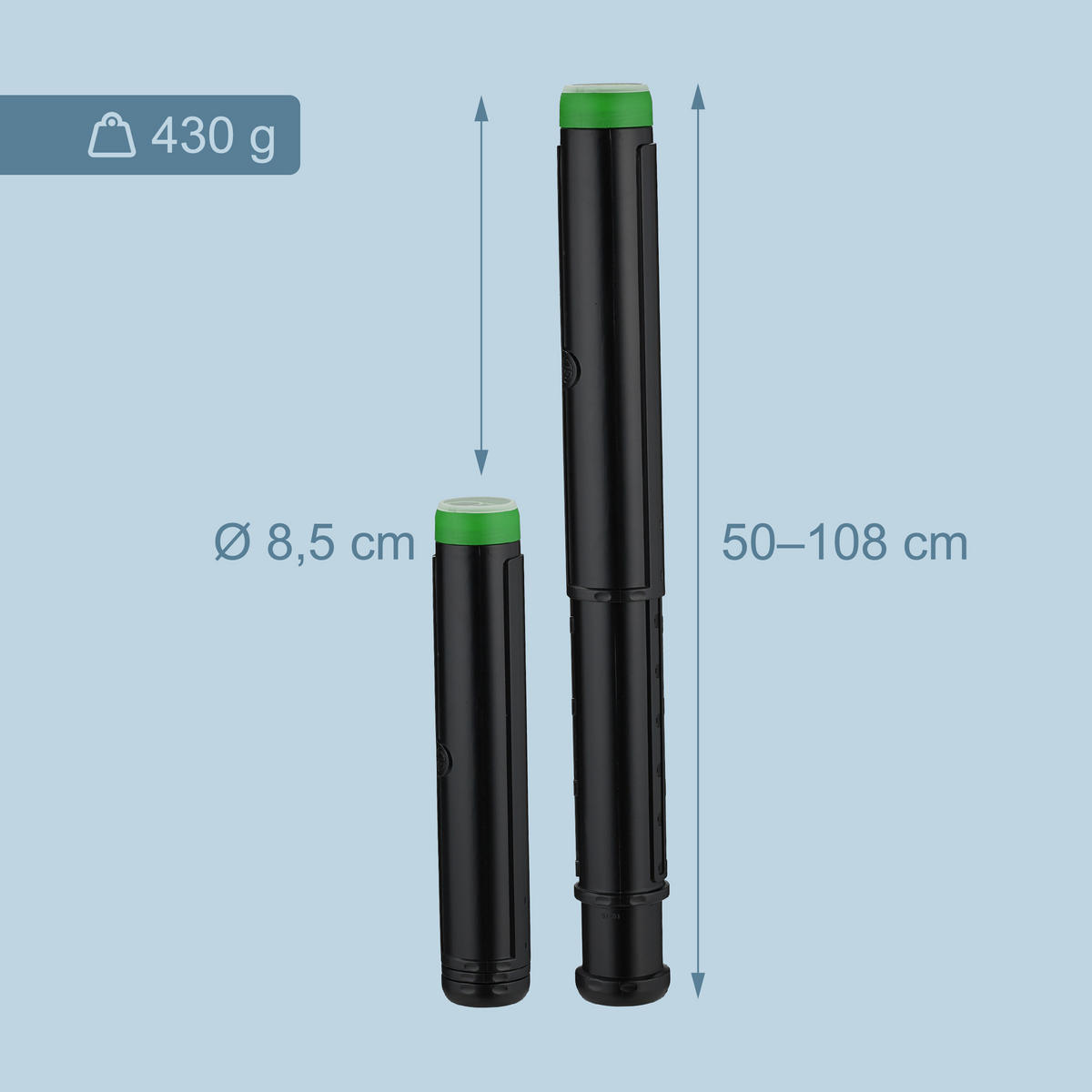 PLAGÁTOVÁ rúrka - čierna, plast (8.5/108/8.5cm) - Relaxdays