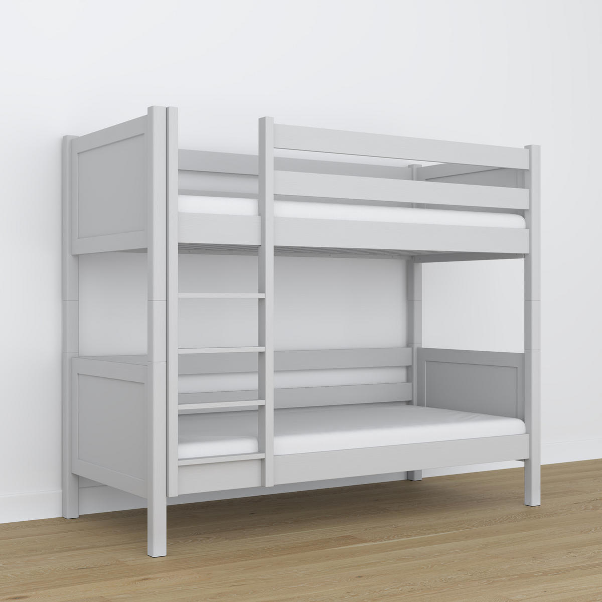 ETAGENBETT N02 Grau 100/200 - Grau, Naturmaterialien/Holz (100/200cm) - N-Wood