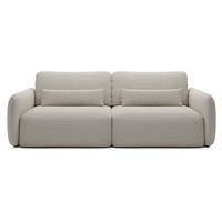 SCHLAFSOFA 240 cm Lumina, Chenille, Bettkasten, Beige - Beige, Holz (238/87/103cm) - Emporius