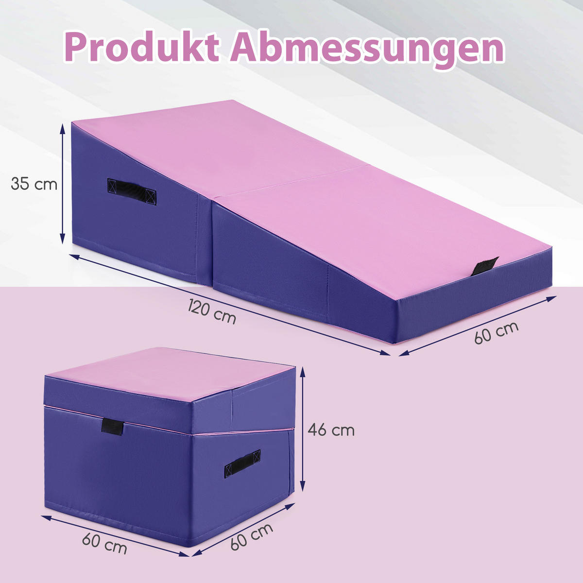 GYMNASTIKMATTE Lila Rose - Lila, Leder (60/120cm) - COSTWAY
