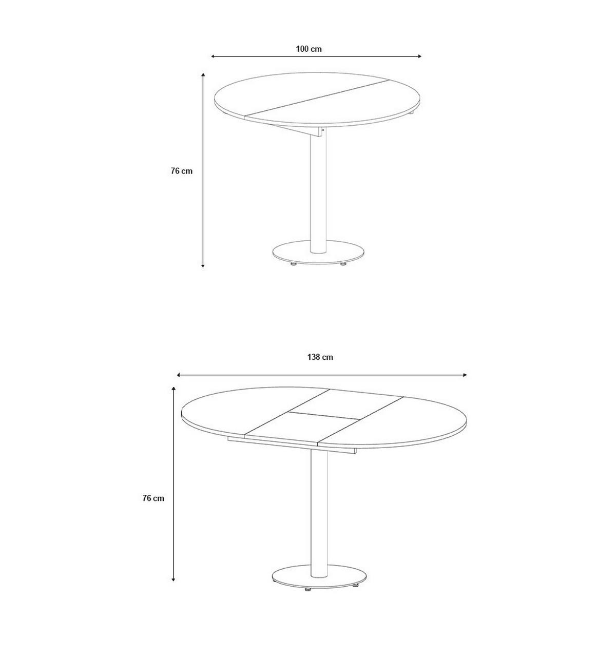 ESSTISCH Borte Bellato Grau / Graphit 100/138 / 100 / 76cm - Graphitfarben/Grau, Holz/Holzwerkstoff (100/100/76cm) - Feldmann-Wohnen