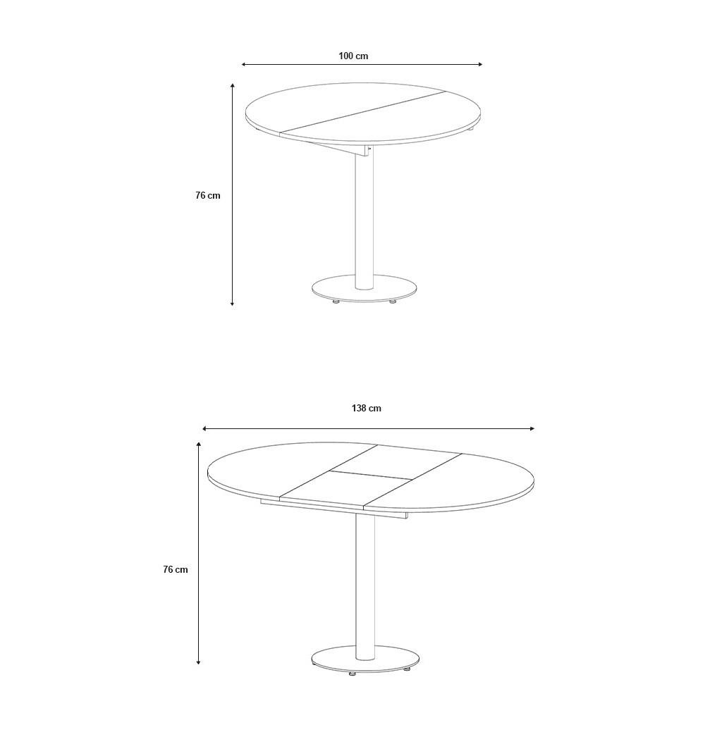 Thumbnail - Feldmann-Wohnen Esstisch, Eiche Artisan, Holz, Rund,Rund, Säule, 100x76x100 cm, Esszimmer, Tische, Esstische