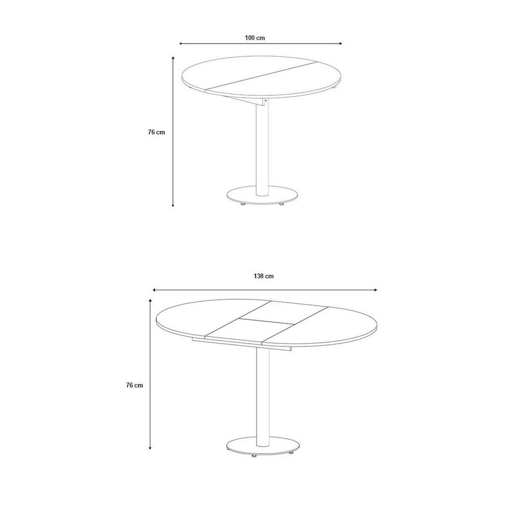 Thumbnail - Feldmann-Wohnen Esstisch, Alteiche, Holz, Rund,Rund, Säule, 100x76x100 cm, Esszimmer, Tische, Esstische