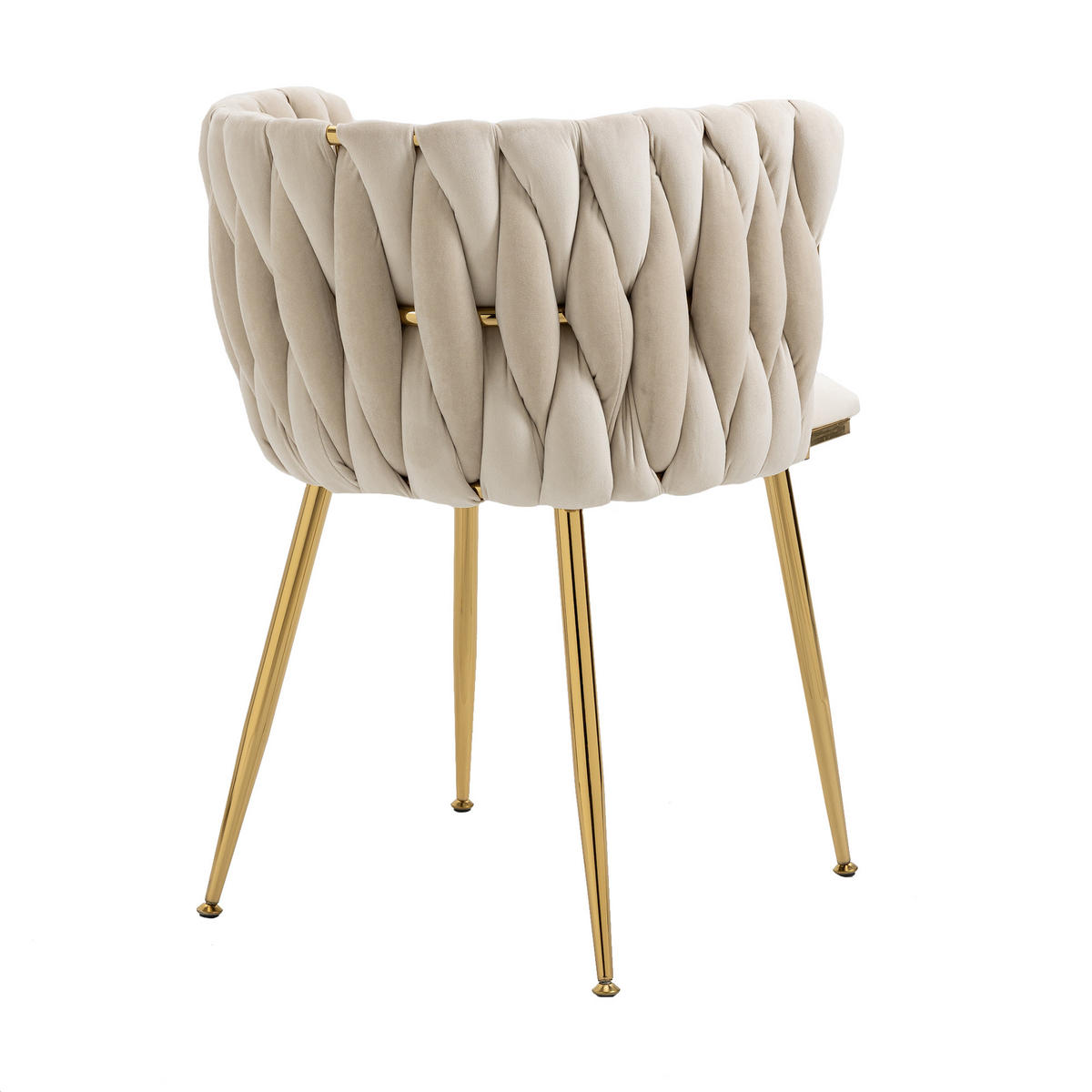 STUHL-SET 2 Stück Samt mit Goldbeinen, DE-42222, Elfenbein - Creme, Metall (41/74/55.5cm) - ComfortXL