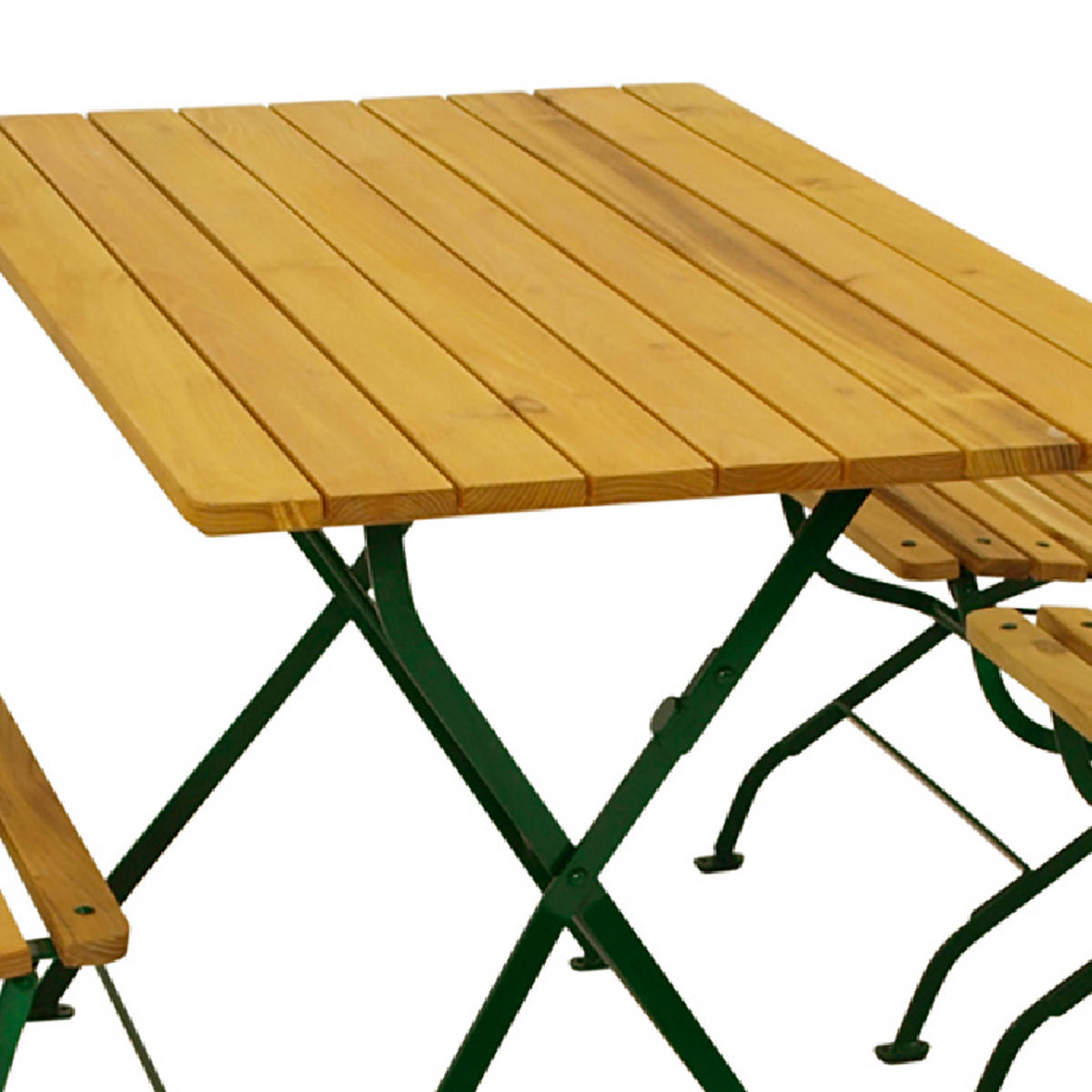 SITZGRUPPE Hobart Light - Garten-Garnitur 5-teilig, Flachstahl Robinienholz - Gestell verzinkt dunkelgrün - Grün, Holz - TPFGarden