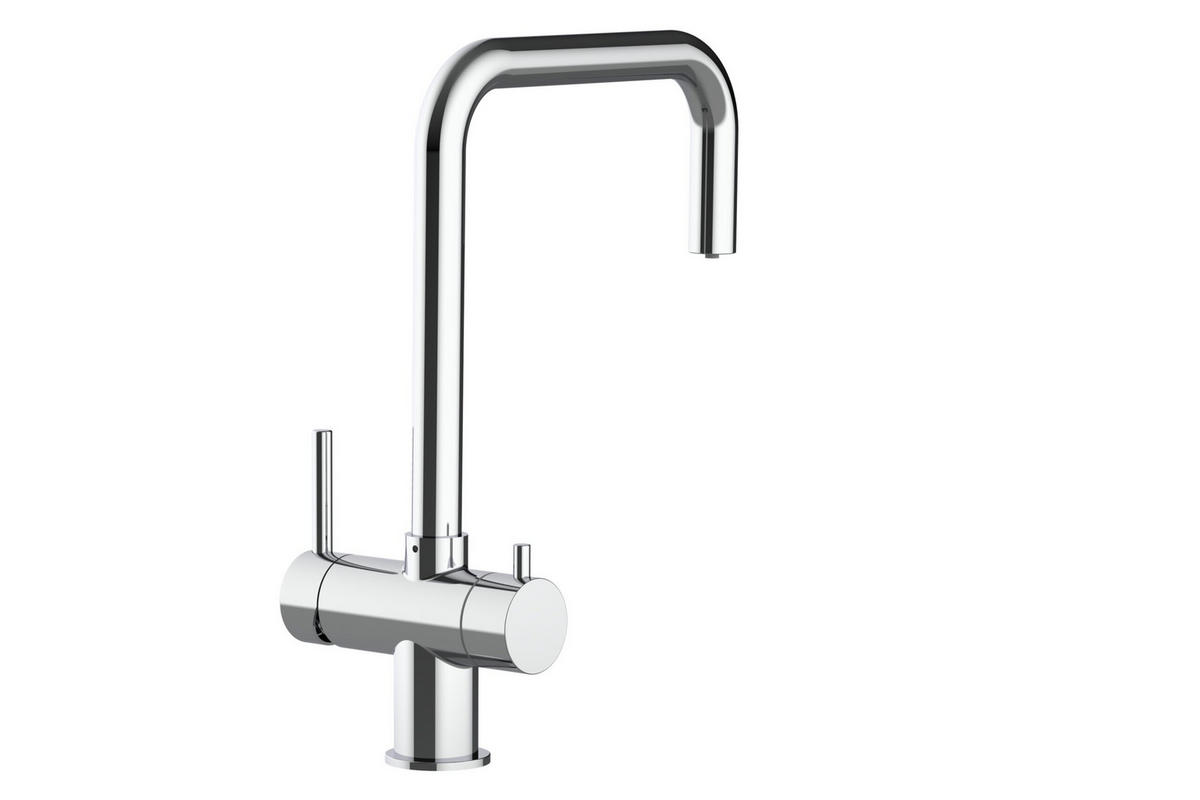 3-WEGE-KÜCHENARMATUR, Edelstahl Massiv aus Chirurgenstahl, Hochglanz, 360° schwenkbar - Edelstahlfarben, Metall (22/37/22cm) - VIZIO