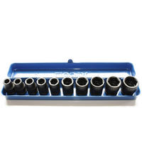 NUSSSATZ Schlagschrauber, 1/2 Zoll, 10-24mm, in Metallkassette - Chromfarben, Metall (30/3.8/3.8cm) - BONI-SHOP