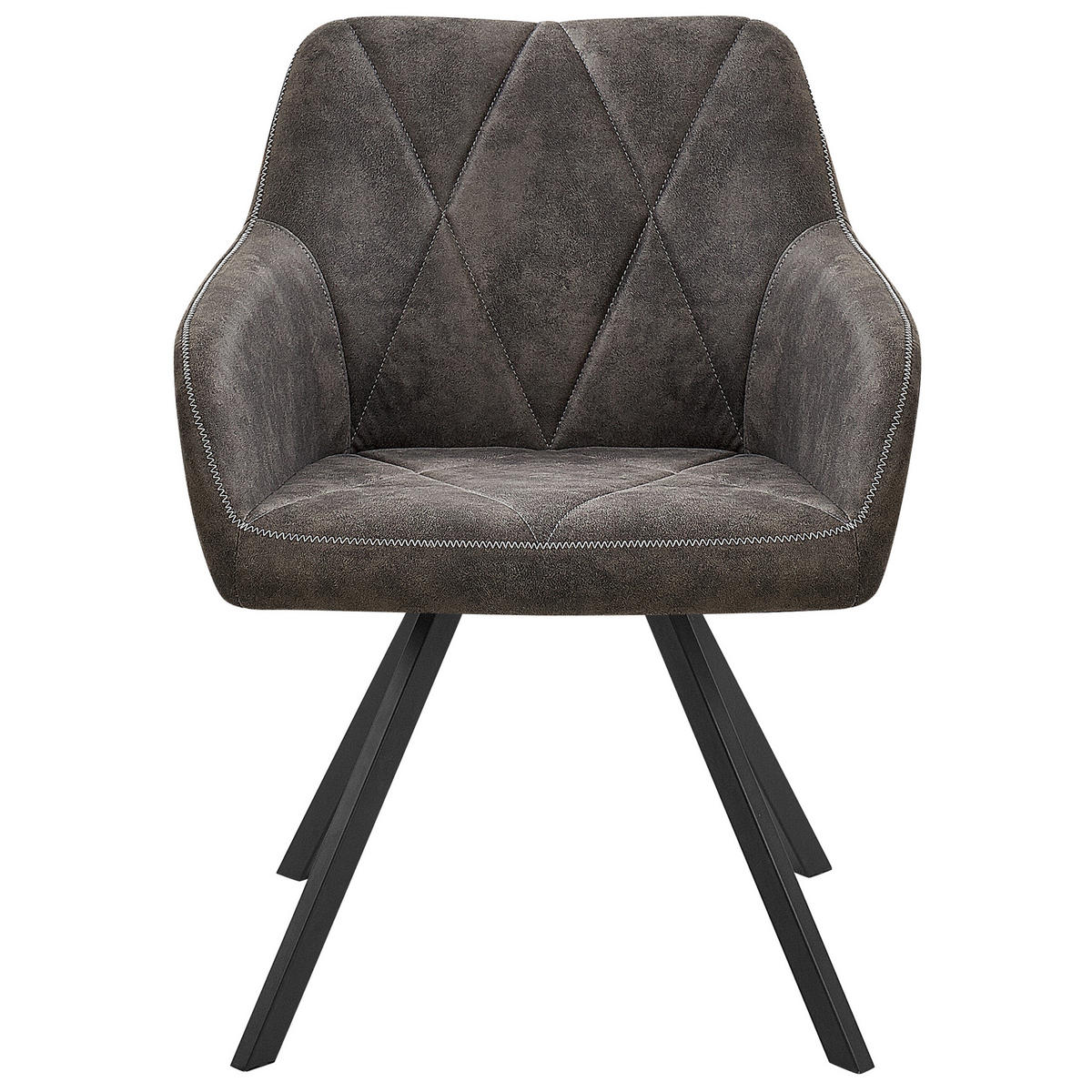 ÉTKEZŐSZÉK 2 darabos Szett Kárpit Szürke Monee - szürke, textil/fém (54/78/62cm) - Beliani