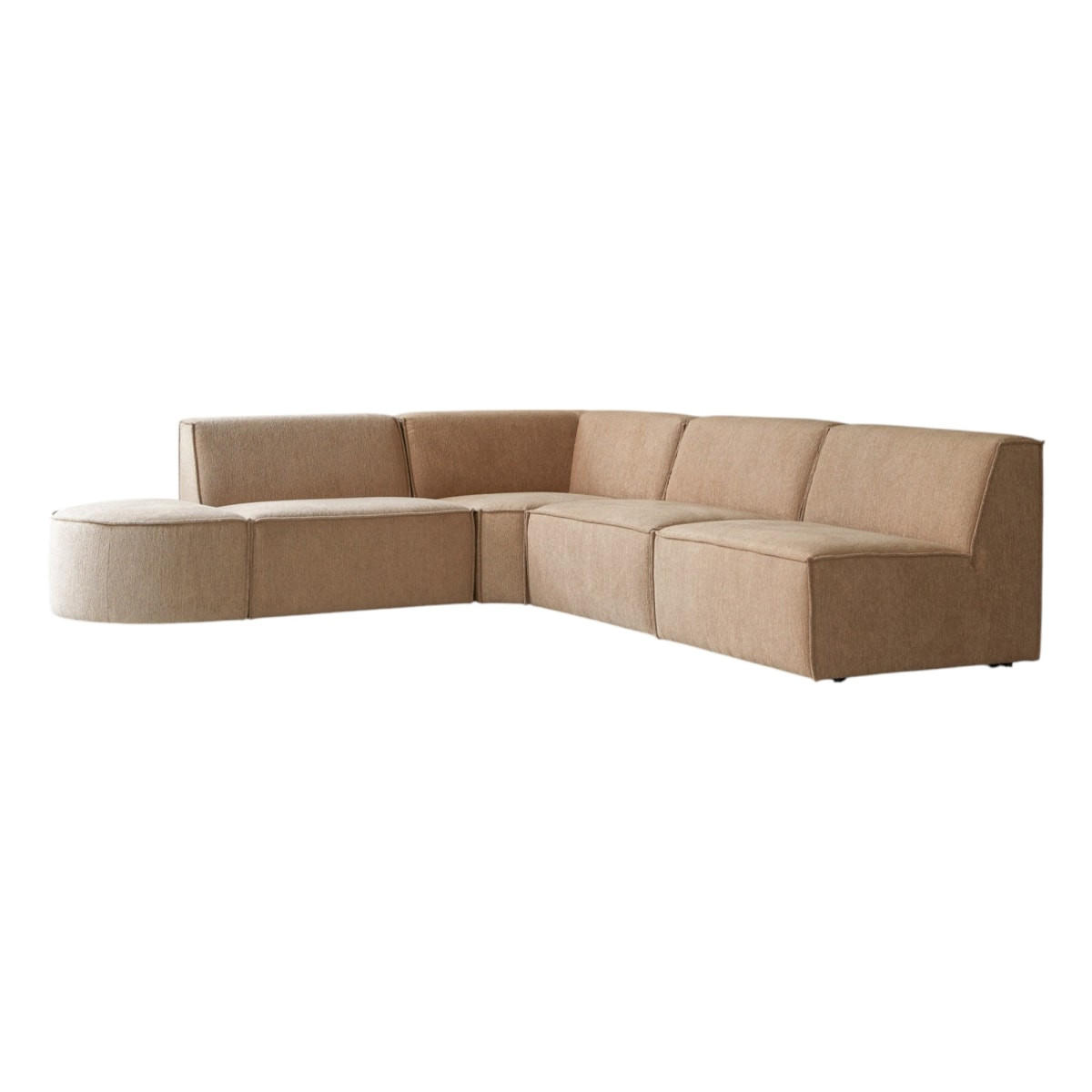 SOFA Dario Braun aus Stoff - Braun, Textil (291/259cm) - Tikamoon