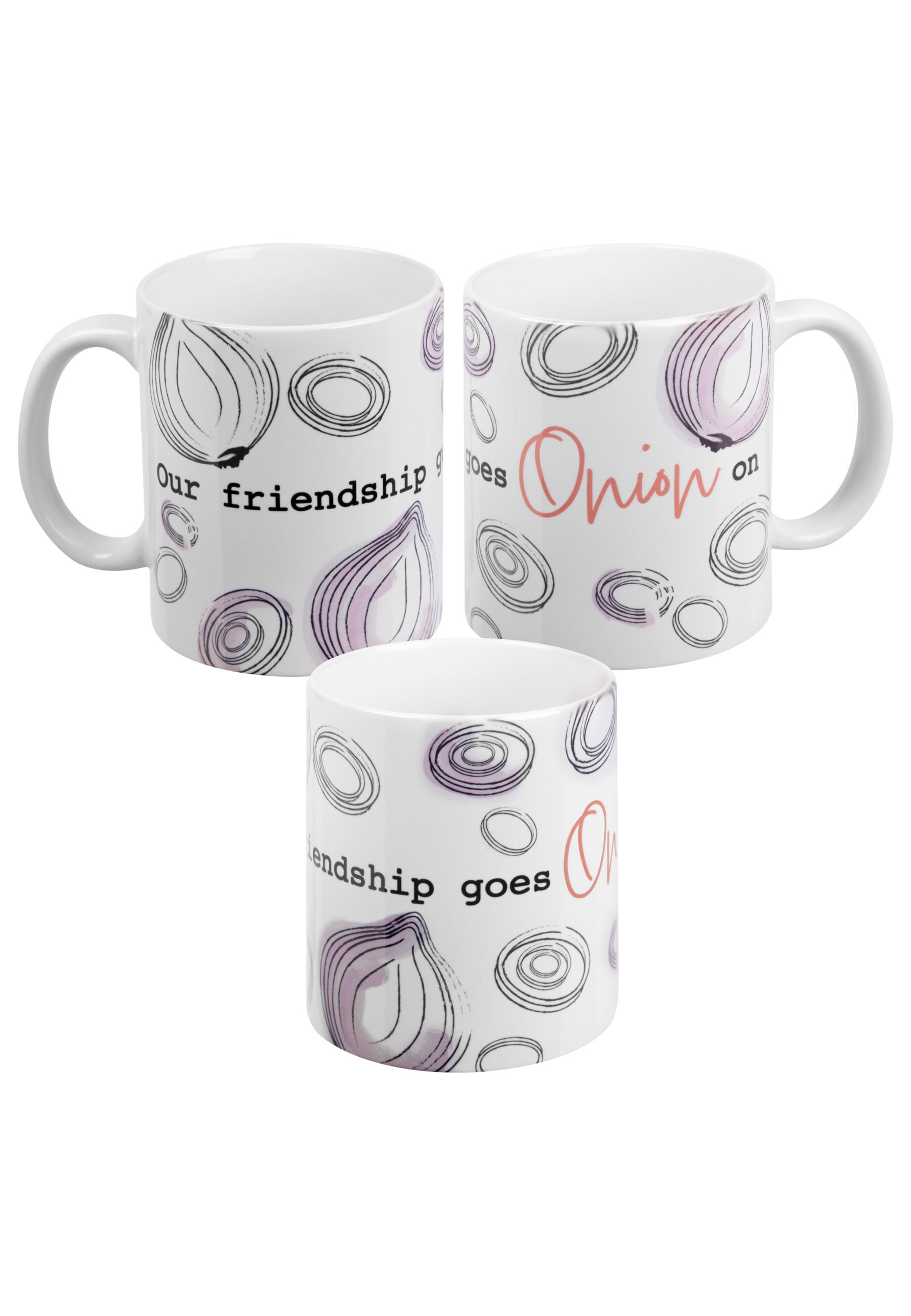 KAFFEEBECHER Our friendship goes Onion on Weiß 320ml - Weiß, Keramik (0.32L) - United Labels