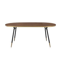 ESSTISCH Denise Oval 220x90 cm Braun/ Gold - Braun, Holz (200/90/75cm) - Housecraft Living