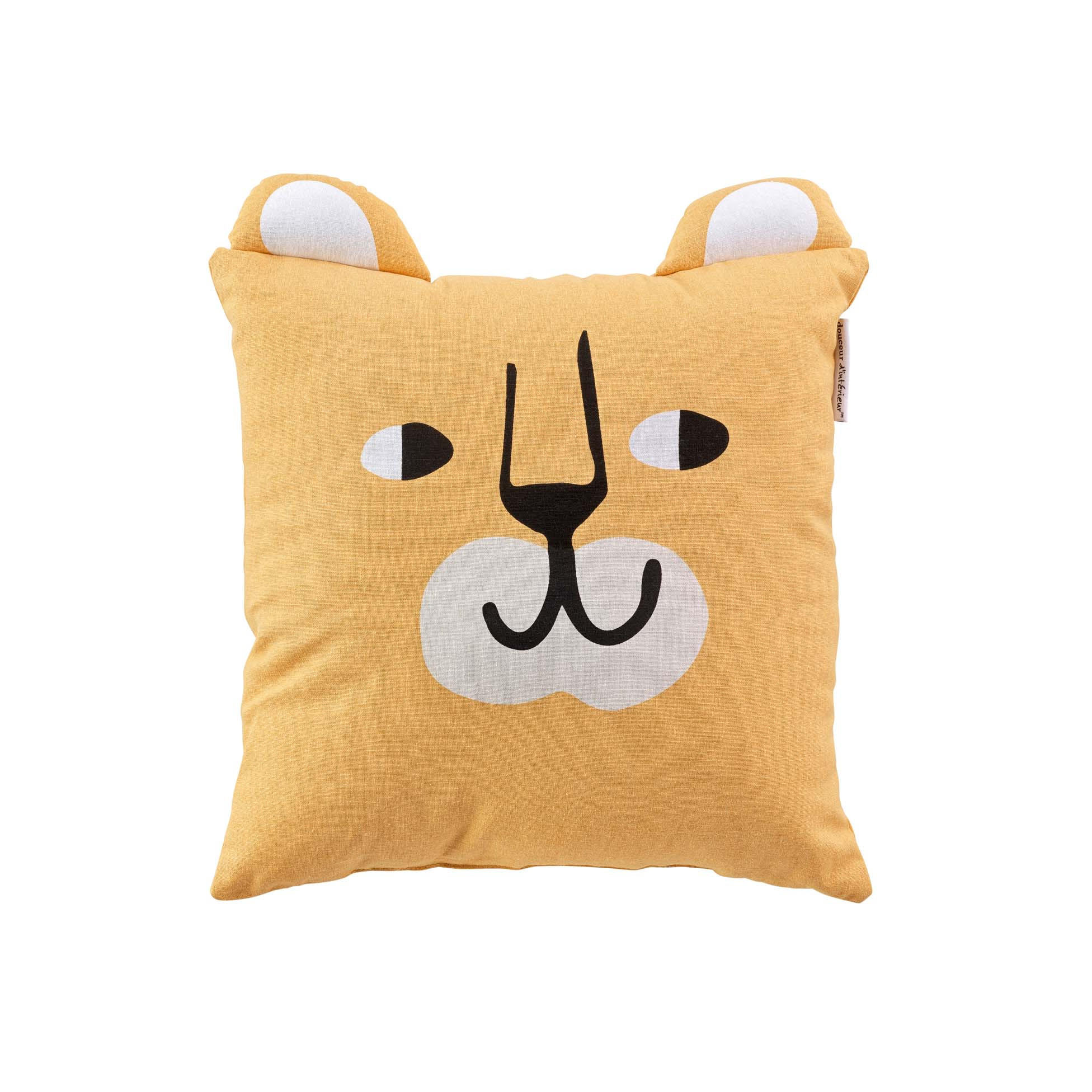 DEKOKISSEN mit Ohren für Kinder Etoiline 40/40/3 cm - Gelb, Naturmaterialen (40/40cm) - Douceur d´intérieur