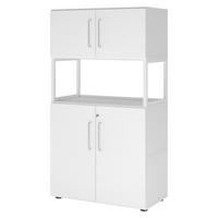AKTENSCHRANK groß abschließbar mit Regal 41,7/80/145,2 cm in Weiß - Weiß, Holzwerkstoff (80/145.2/41.7cm) - bümö