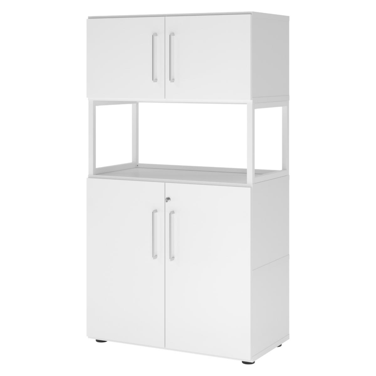 AKTENSCHRANK groß abschließbar mit Regal 41,7/80/145,2 cm in Weiß - Weiß, Holzwerkstoff (80/145.2/41.7cm) - bümö