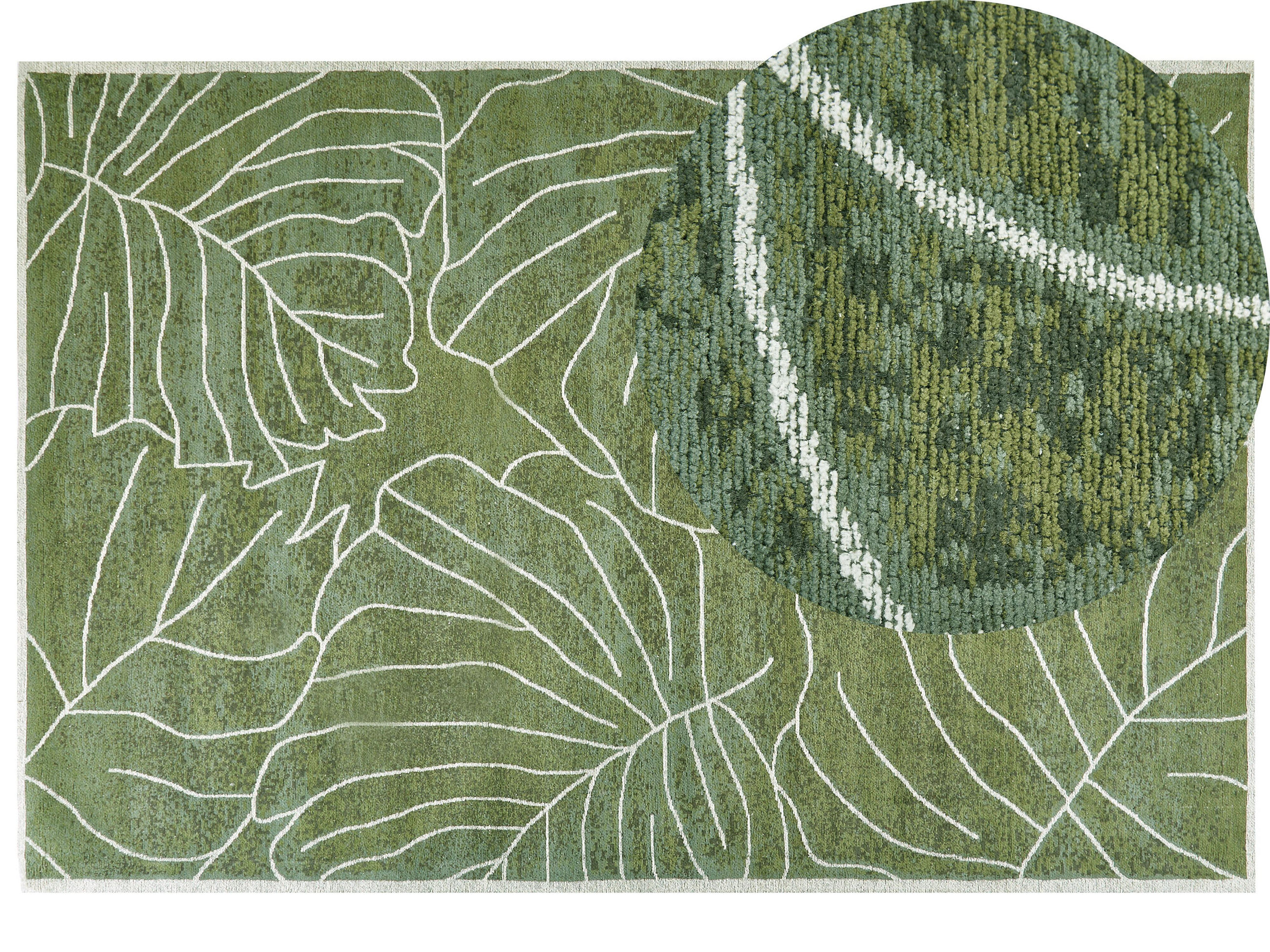 KURZFLOR-TEPPICH Sarmin 300/200 cm - Grün, Textil (200/300cm) - Beliani