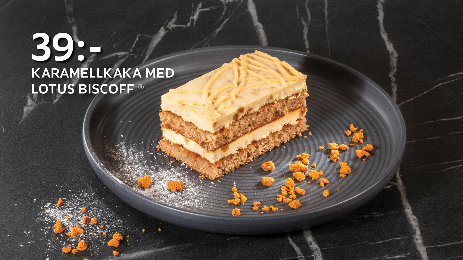 Karamellkaka med Lotus Biscoff