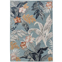 Outdoorteppich Flora Multicolor 320x420 cm - Creme/Hellblau, Kunststoff (320/420cm) - benuta