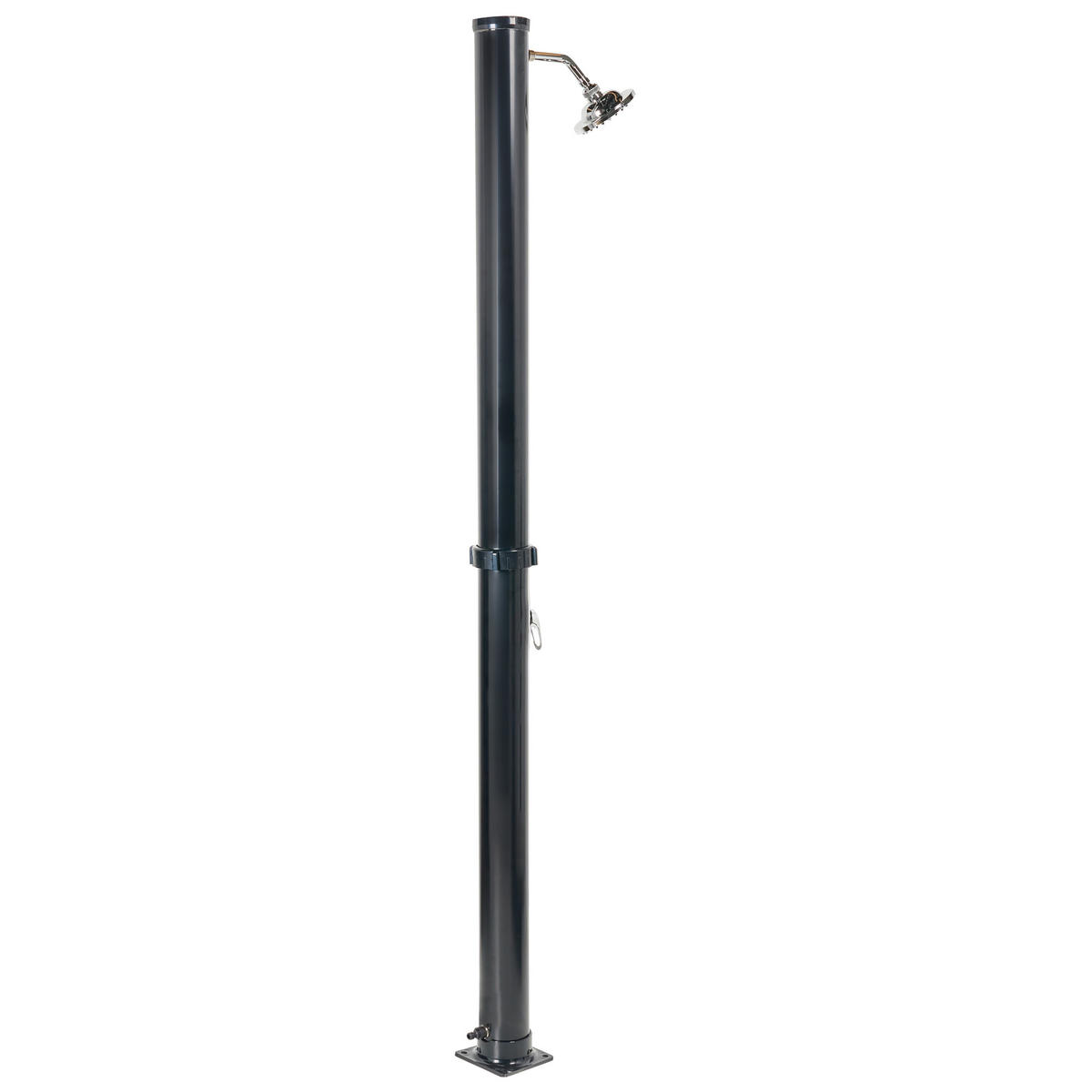 FREISTEHENDE solarbetriebene Gartendusche Silber Elqui - Silberfarben/Schwarz, Kunststoff (16/220/16cm) - Beliani