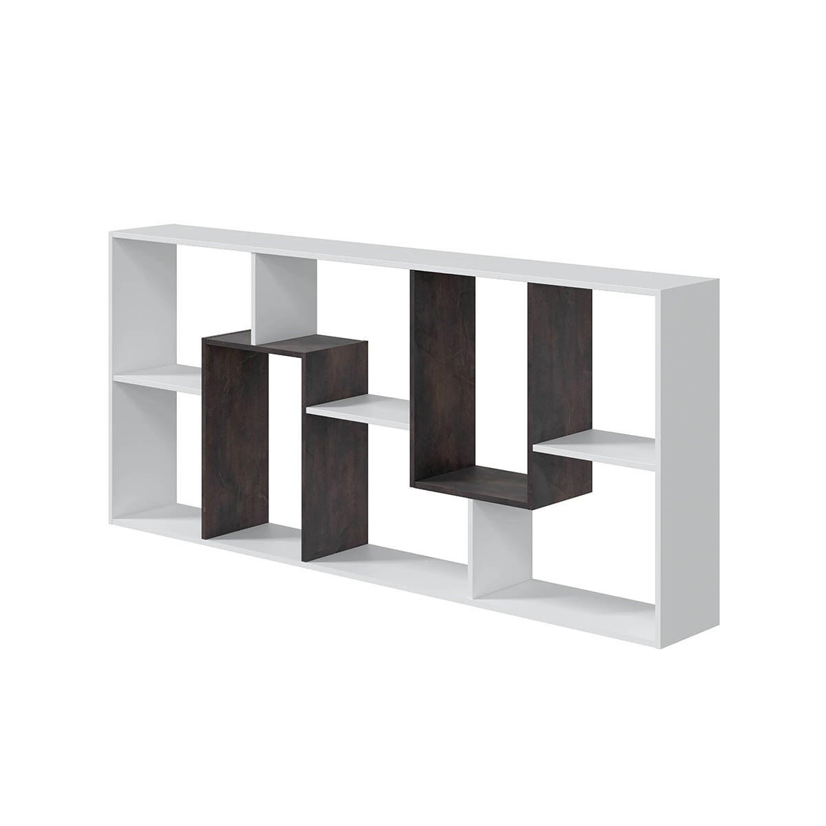 BÜCHERREGAL mit 8 Ablagefächern H180 cm - Kawa - Weiß, Holzwerkstoff (25/180/80cm) - Calicosy