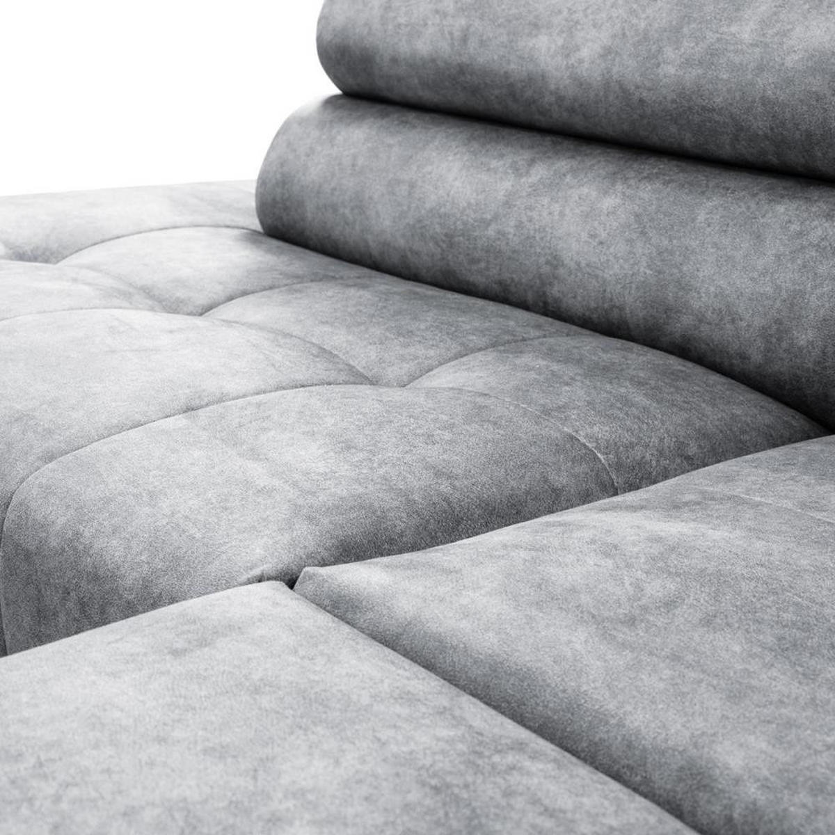 WOHNLANDSCHAFT Sorento U mit Schlaffunktion silber - Silberfarben/Schwarz, Textil/Metall (345/87/205cm) - Beautysofa
