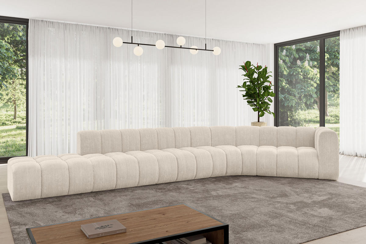 ECKSOFA modulares Sofa Tilmo-L2 - 490x194x70 cm Beige - Beige, Holzwerkstoff/Textil (490/194cm) - ALTDECOR