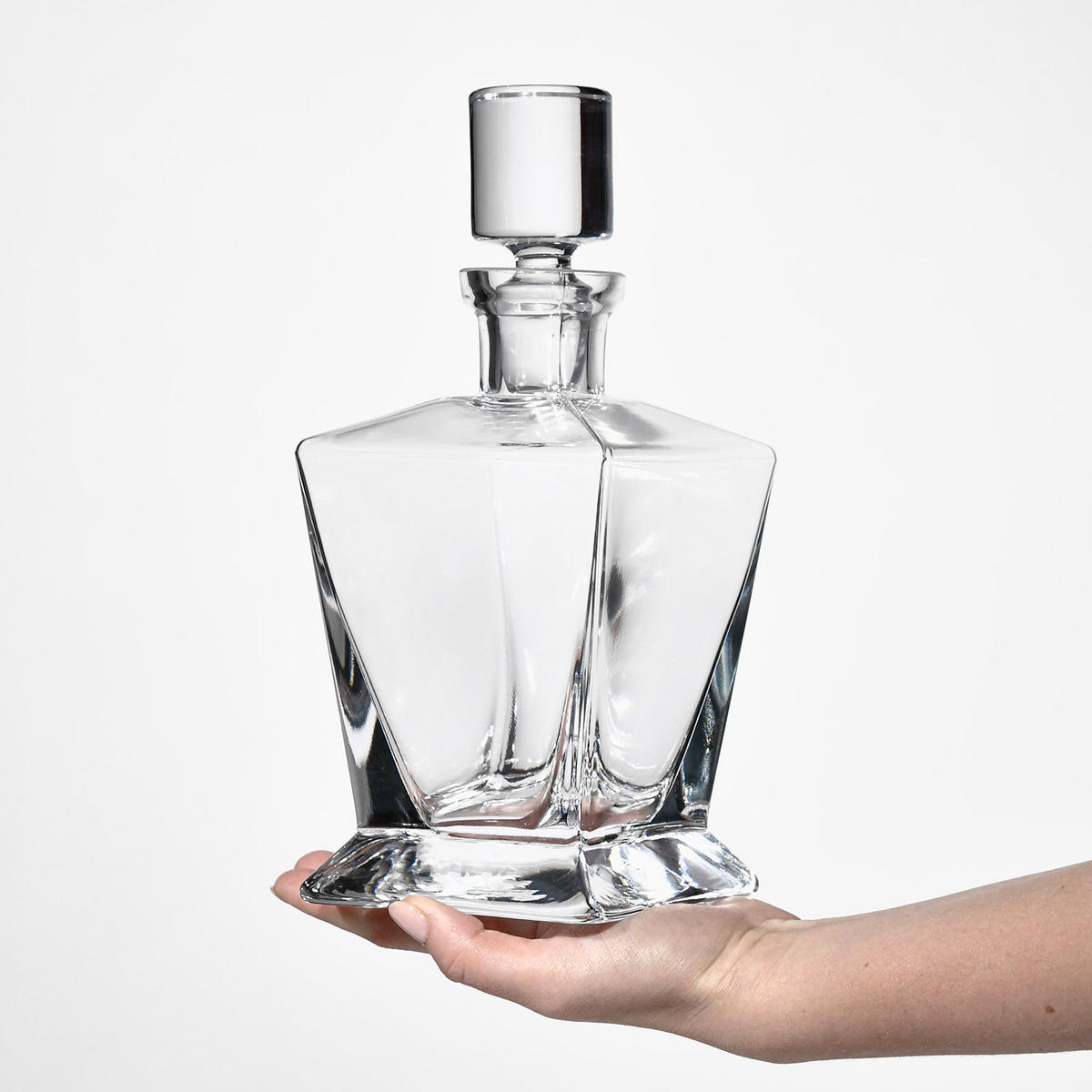 WHISKYKARAFFE MIT STOPPER, 1 Stk., 750 ml, Handgemacht - Transparent, Glas (0.75L) - Krosno Glass