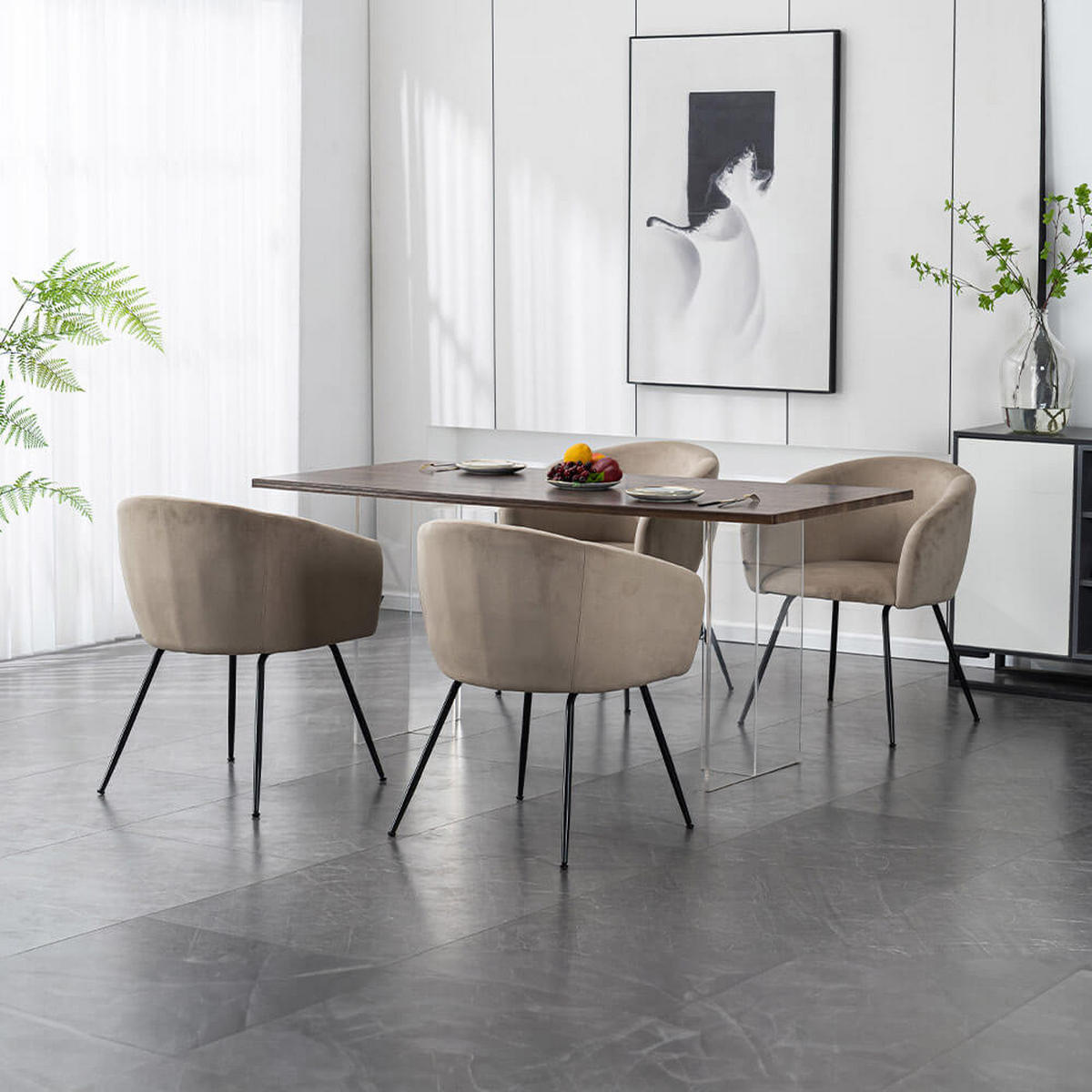 ESSZIMMERSTUHL ARIA - Menge: 1 - Beige, Kunststoff (58/75/57cm) - Home Deluxe