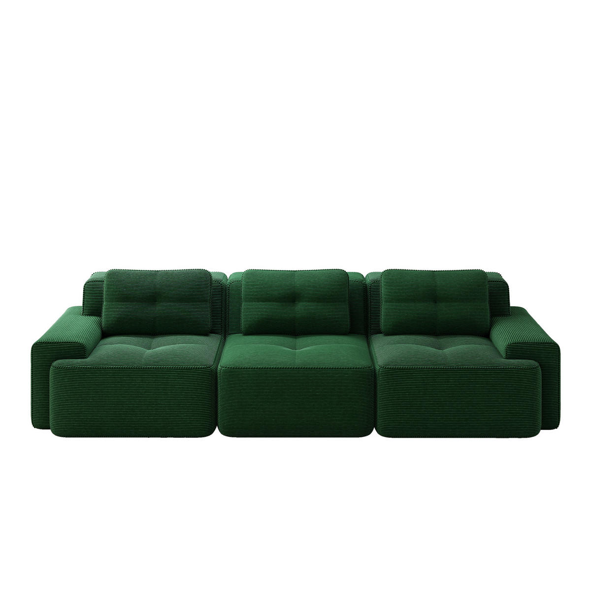 3-SITZER-SOFA DE-34113 modular rahmenlos mit Tiefsitz Grün - Grün, Textil (104/69/293cm) - ComfortXL
