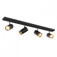 DECKENLEUCHTE Pozzo, Schwarz und gold, 80cm - Goldfarben, Metall (80/6/12.5cm) - KOSILUM