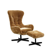 SESSEL MONACO 1-Sitzer, Cordstoff braun - Schwarz/Braun, Holz/Textil (74/116/84cm) - Courtois Laville