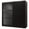 SCHWEBETÜRENSCHRANK 200/180/62 2-türig - Schwarz, Holz/Kunststoff (180/200/62cm) - MÖBEL KRYSPOL