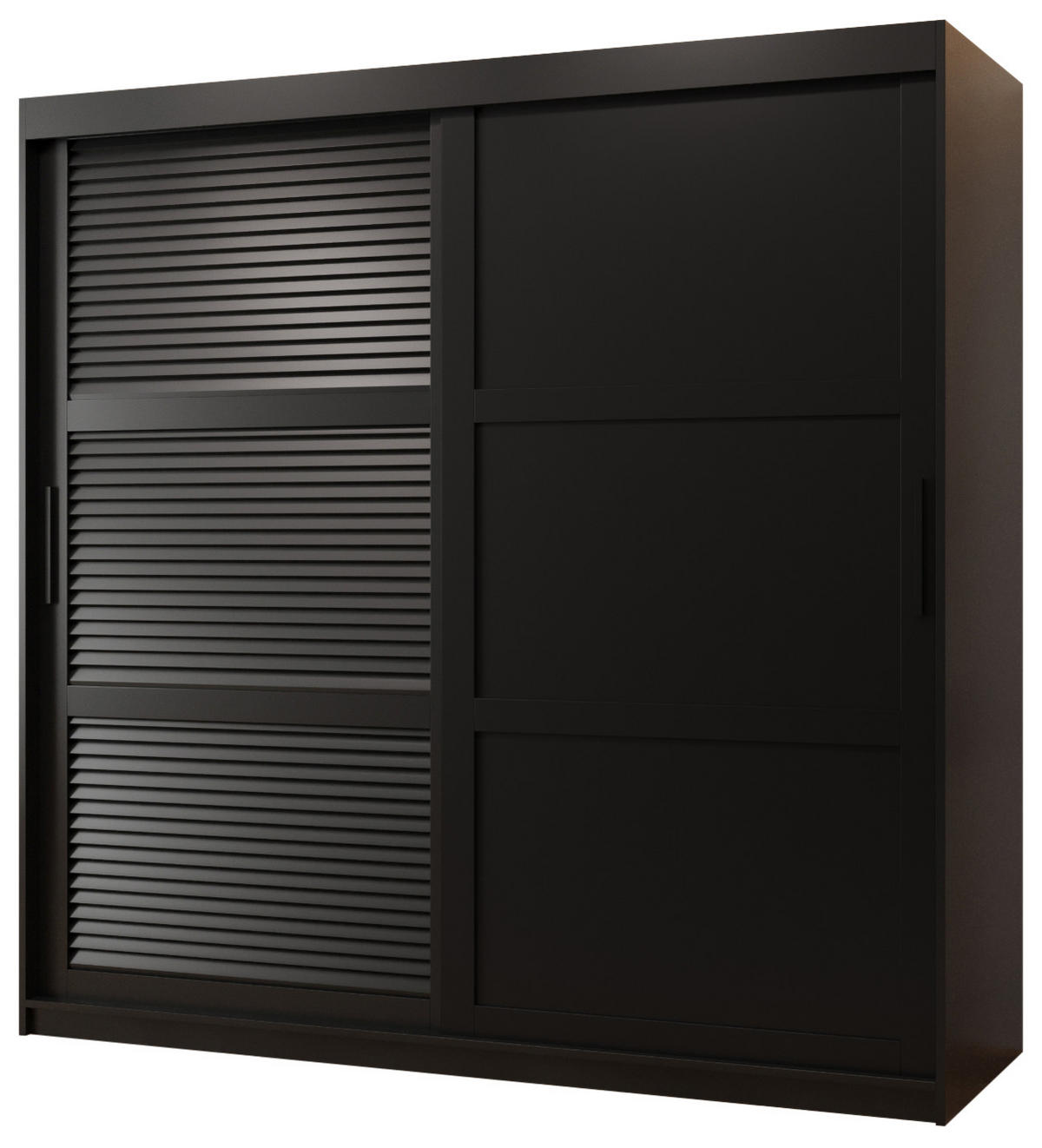 SCHWEBETÜRENSCHRANK 200/180/62 2-türig - Schwarz, Holz/Kunststoff (180/200/62cm) - MÖBEL KRYSPOL