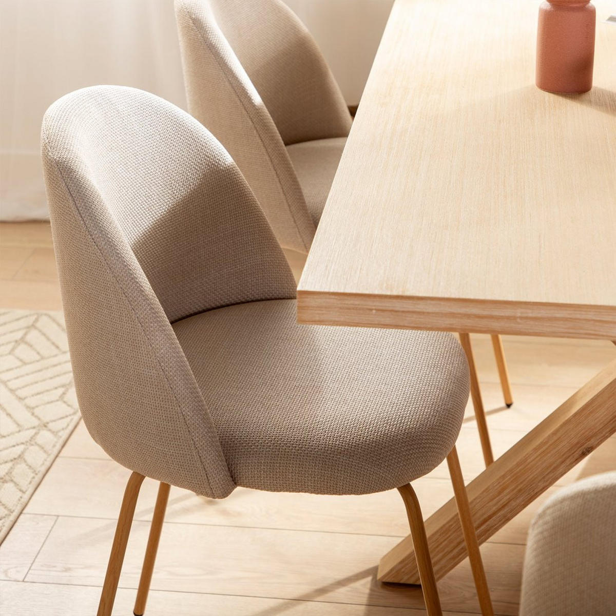 ESSZIMMERSTUHL Olivia Beige 48 cm x 81 cm - Beige, Textil (48/81/53cm) - Klast Home