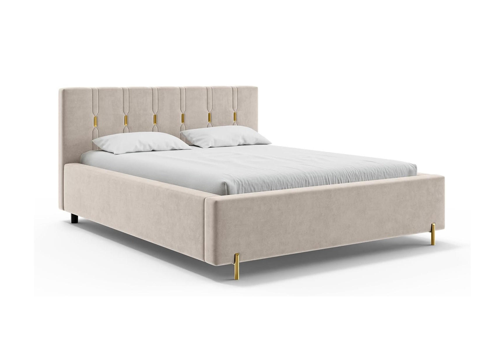 BETT FABIO H3 - Beige/Goldfarben, Holzwerkstoff (180/200cm) - Meblini