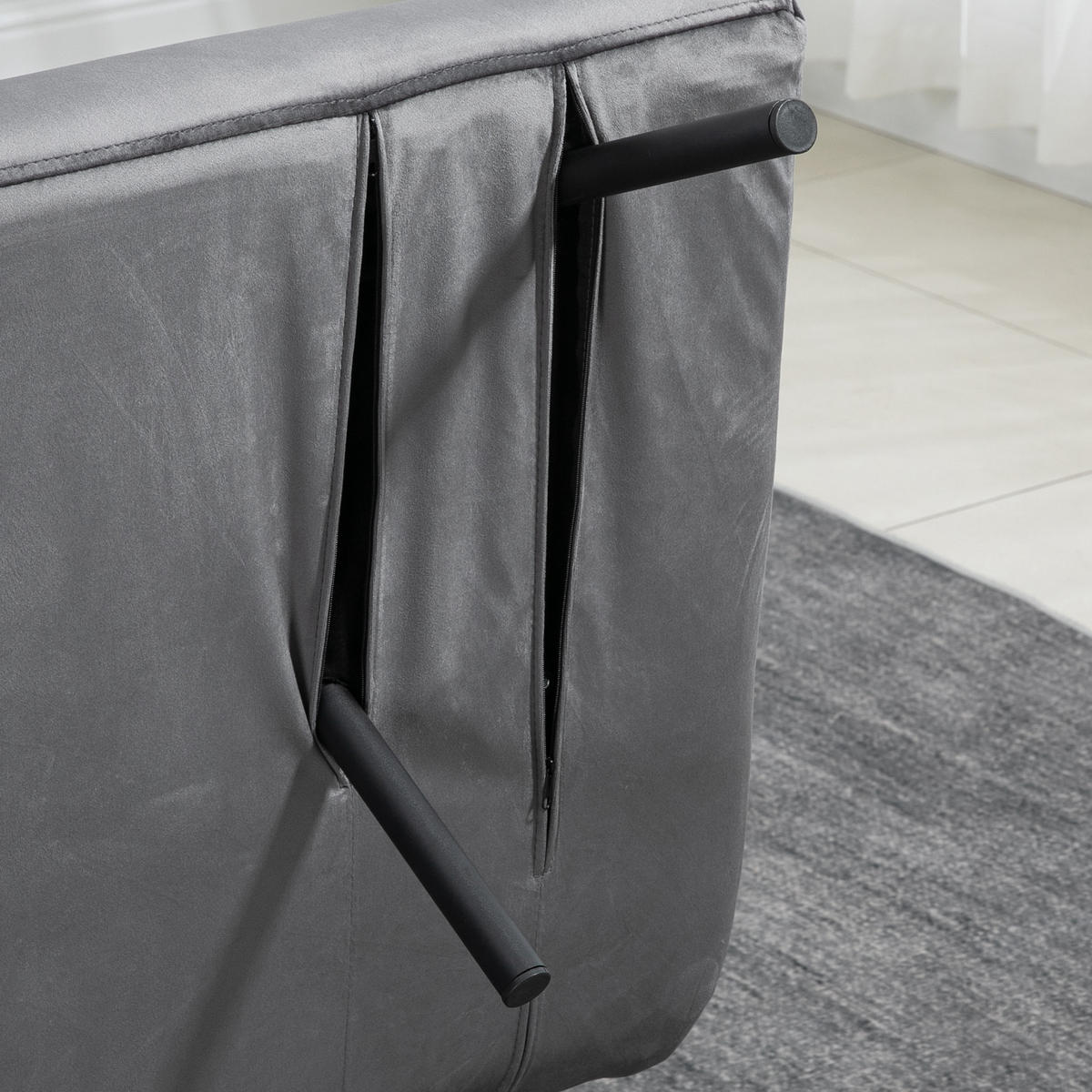 SCHLAFSOFA 102/73/81 cm Dunkelgrau mit Schlaffunktion und Stauraum - Dunkelgrau, Textil (102/81/73cm) - Oxeza