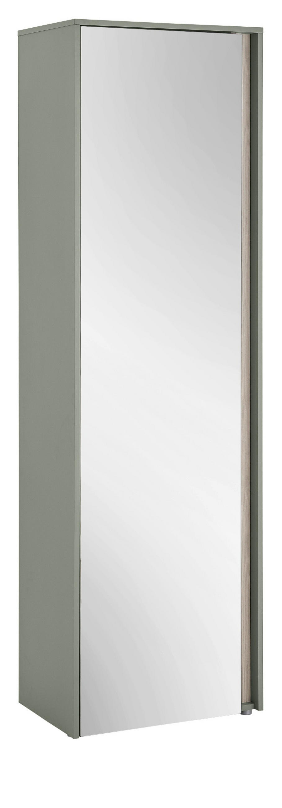 GARDEROBENSCHRANK in Salbei Grün mit Eiche, Flurschrank mit Spiegel, 60 x 200 cm - Salbeigrün/Eichefarben, Glas/Holz (60/200/40cm) - Furn.Design