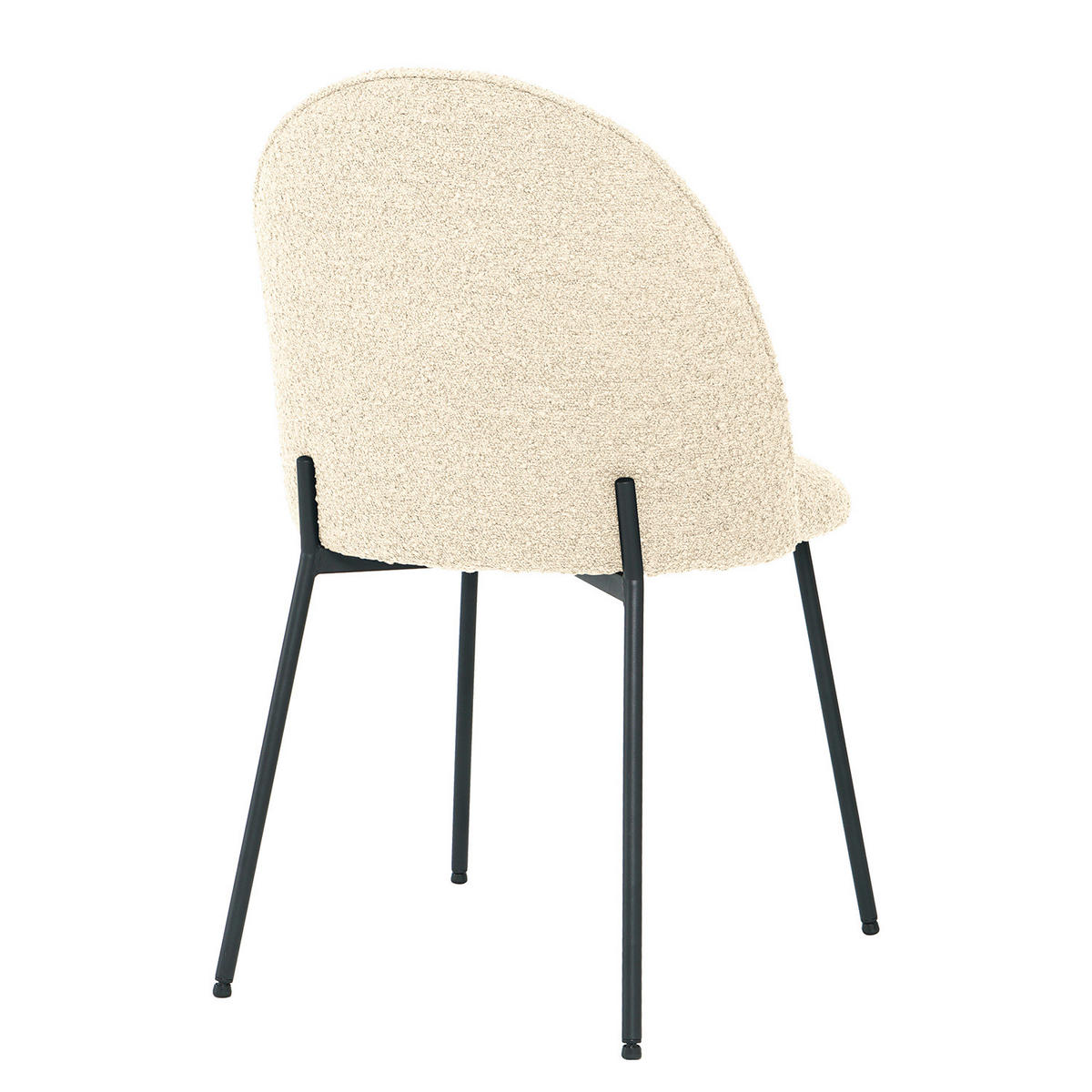 POLSTERSTUHL - Bouclé / Eisen, 2er-Set - Creme/Schwarz, Textil (49/84/54cm) - home24