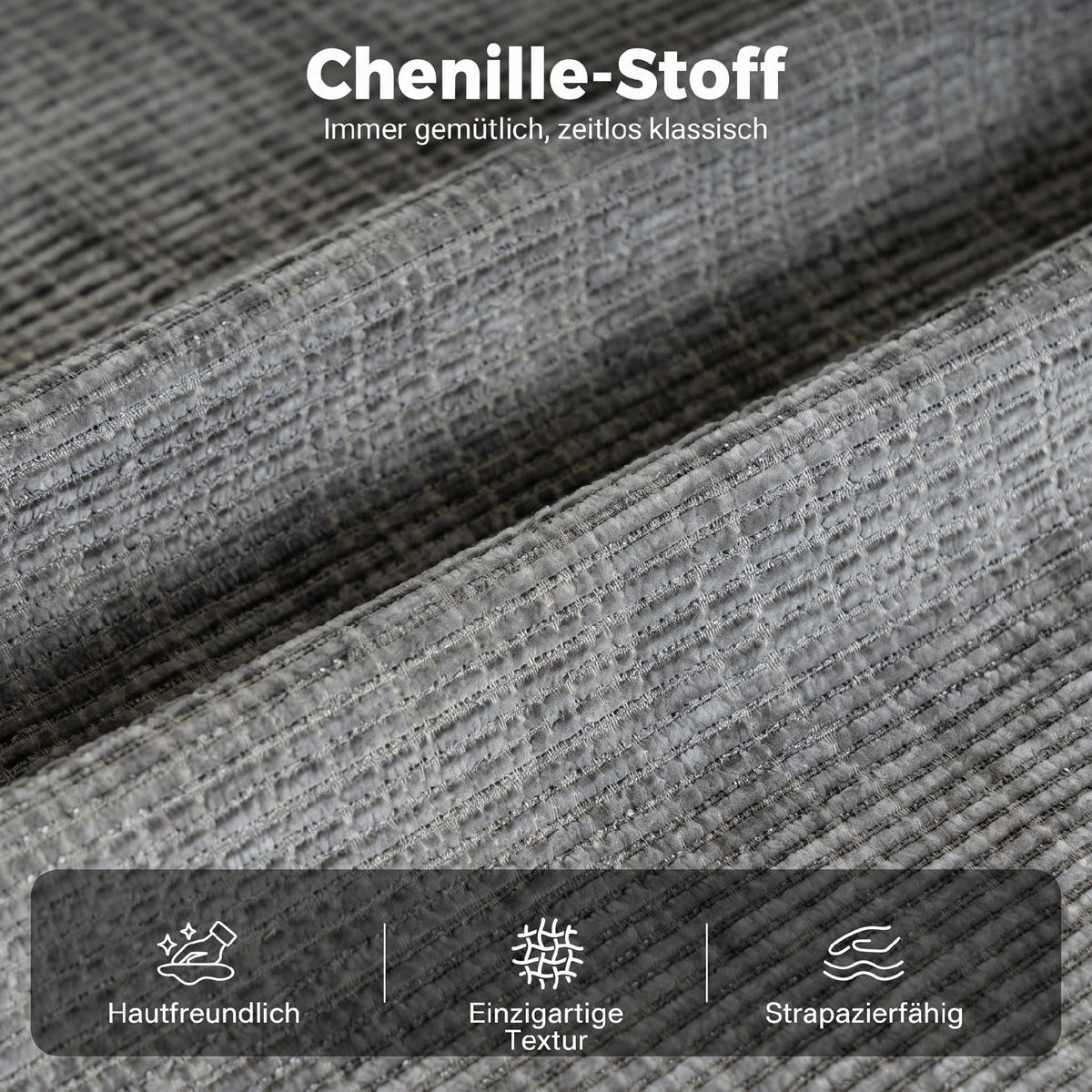 MASSAGESESSEL Polyester Grau - Grau, Textil/Metall (87/109/95cm) - HOMCOM