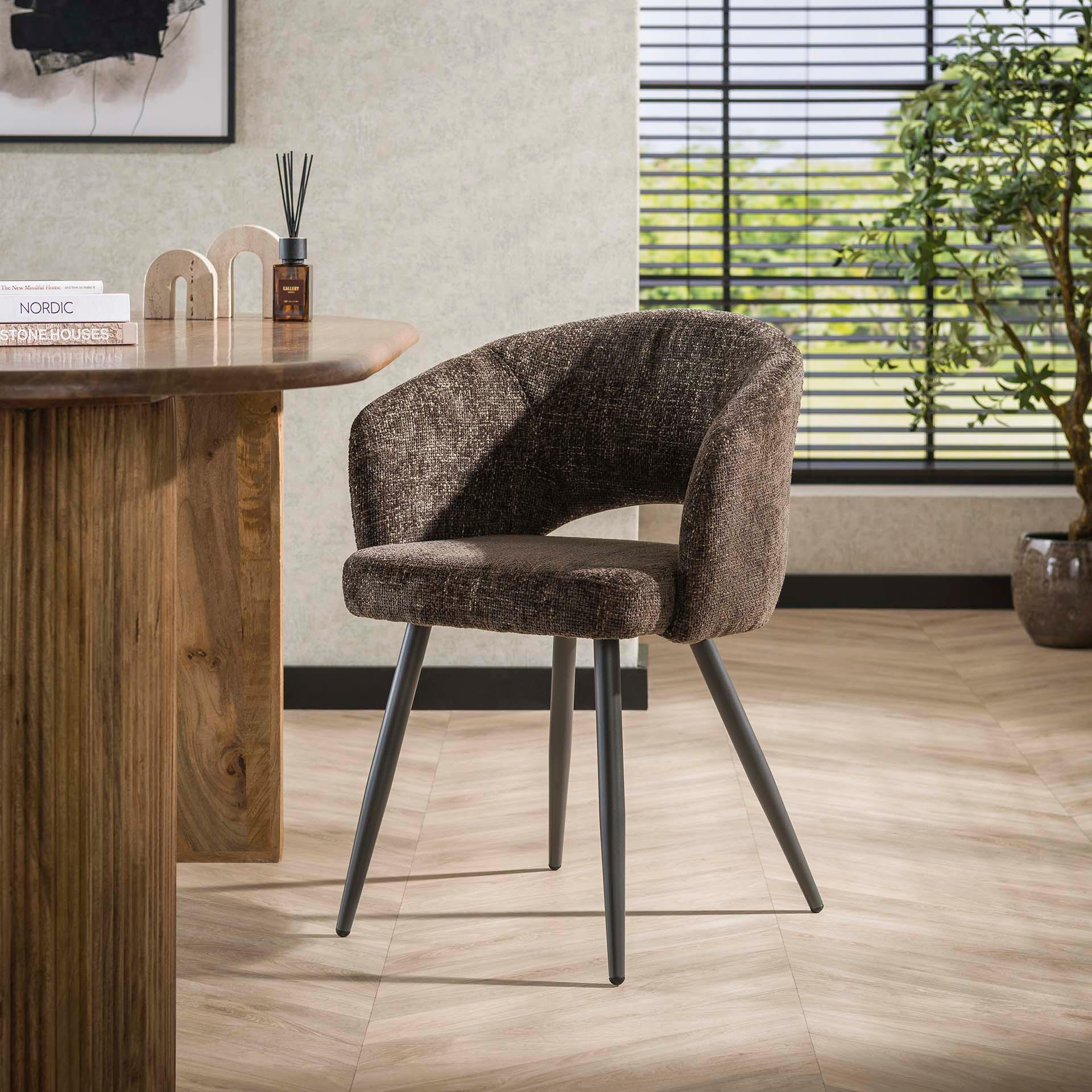 ESSZIMMERSTUHL Salon Braun 56/58/63 cm 2er-Set - Braun, Textil (58/63/56cm) - Hoyz Collection