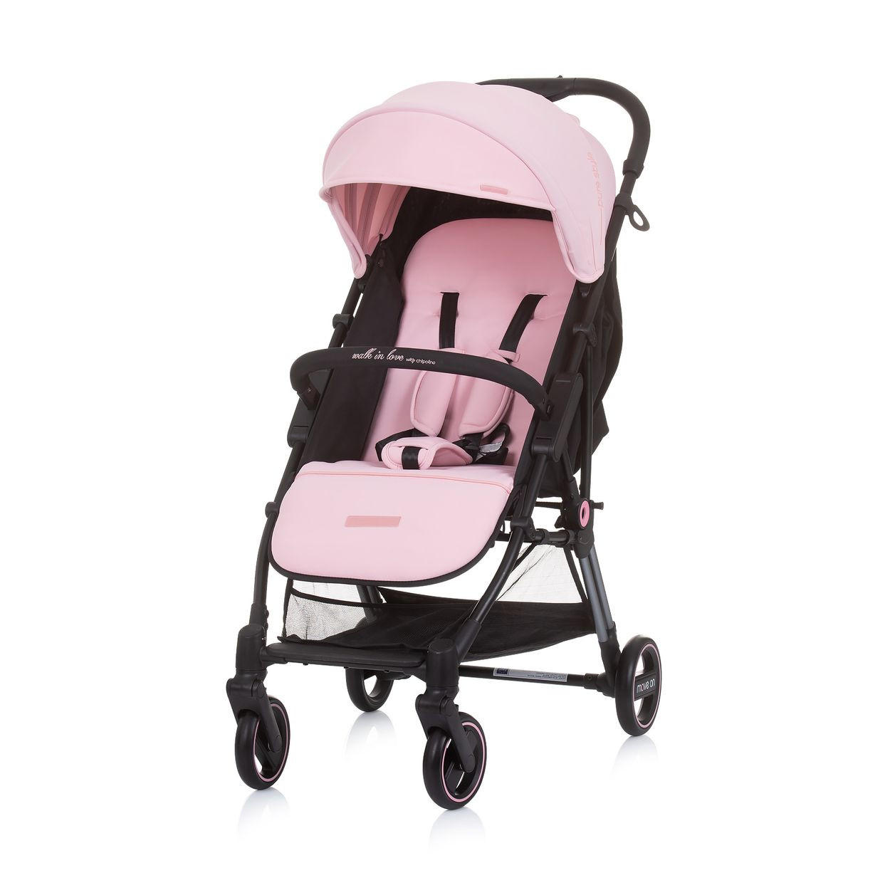 KINDERWAGEN Move on 6 kg rosa 6 kg klappbar gefederte Vorderräder verstellbar - Pink/Rosa, Metall (77/49/100cm) - Chipolino