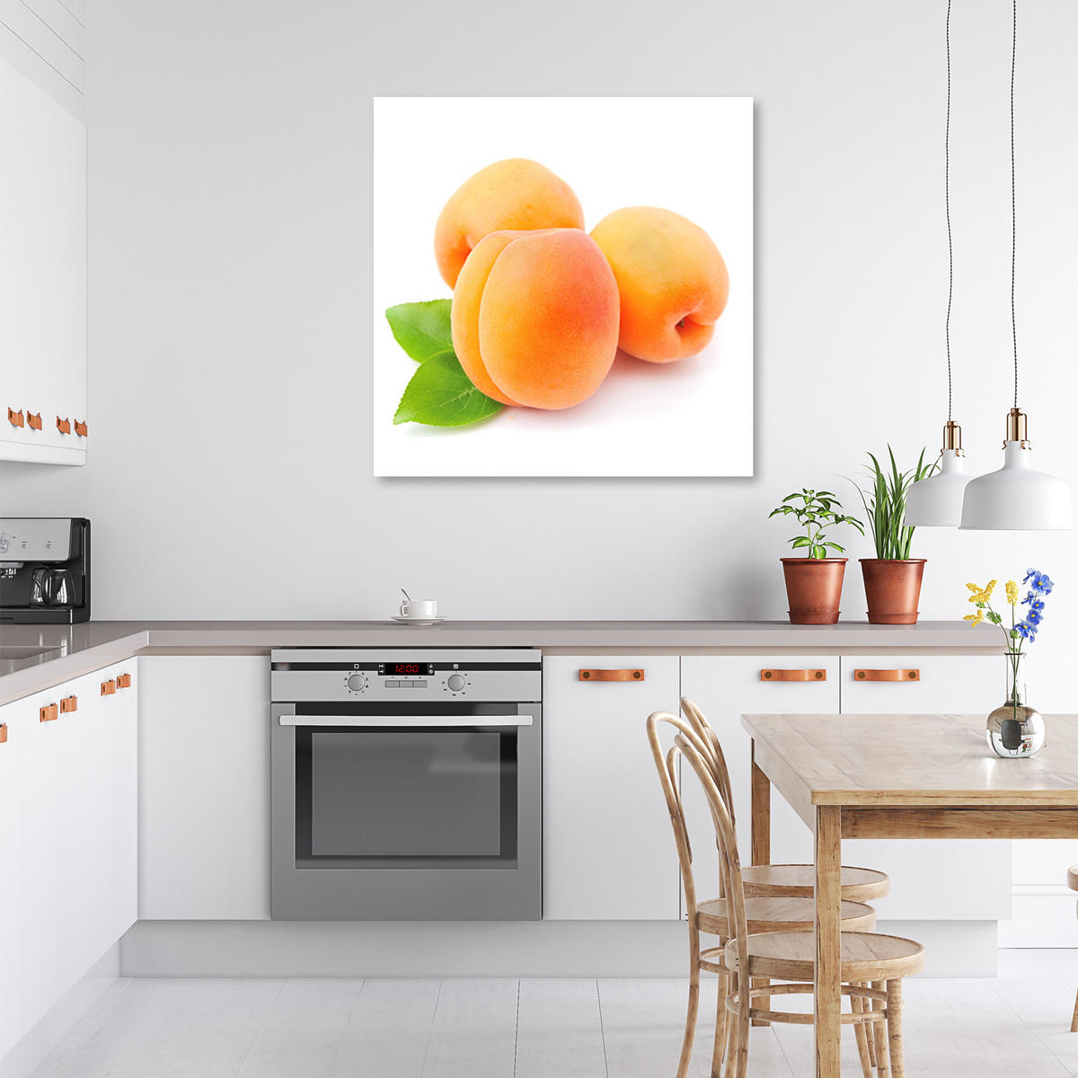 WANDBILD aprikose obst - Orange, Textil (50/50cm) - Feeby