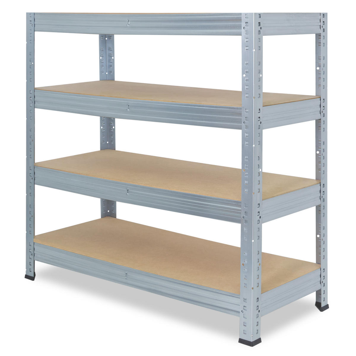 SCHWERLASTREGAL PRO 90x100x60 cm in verzinkt mit 4 Böden und 200 kg Traglast pro Boden - Silberfarben, Metall (100/90/60cm) - shelfplaza