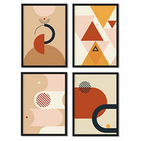 POSTER Set mit 4 Konstruktivität, Saharasand A3 Schwarzer Rahmen - Schwarz, Papier (29.7/3cm) - Nacnic