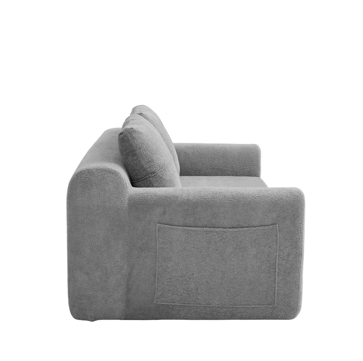 SOFA-BETT klappbar 2-in-1 Stoff Dunkelgrau - Dunkelgrau, Holzwerkstoff (178/61.5/96cm) - Meubliv