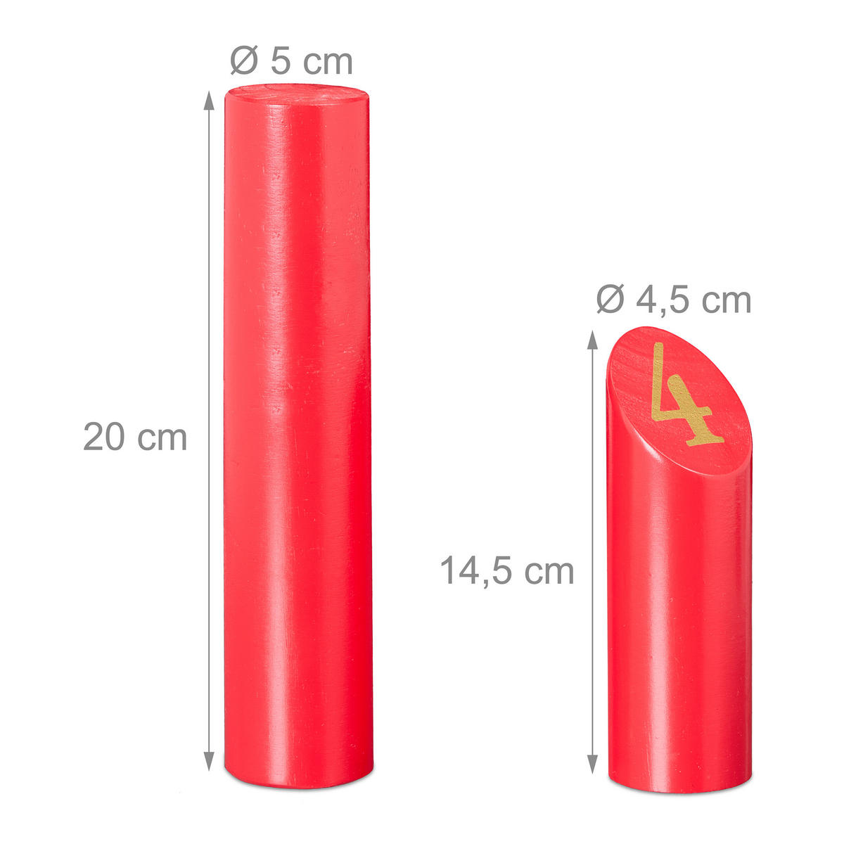KUBB-WIKINGERSPIEL - Rot, Holz/Textil (5/20/5cm) - Relaxdays